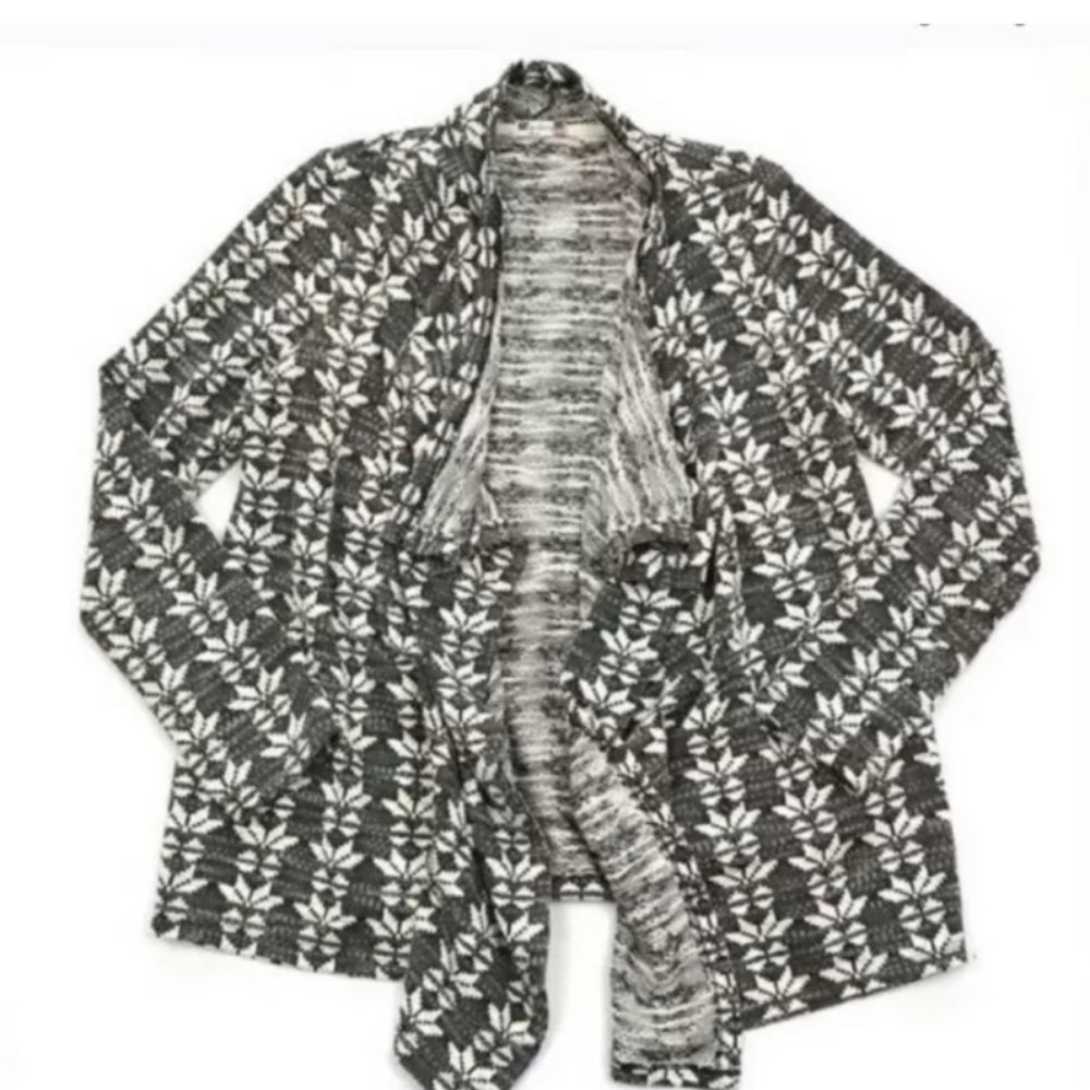 KUT FROM THE KLOTH Black White open waterfall cardigan sweater - Picture 5 of 10